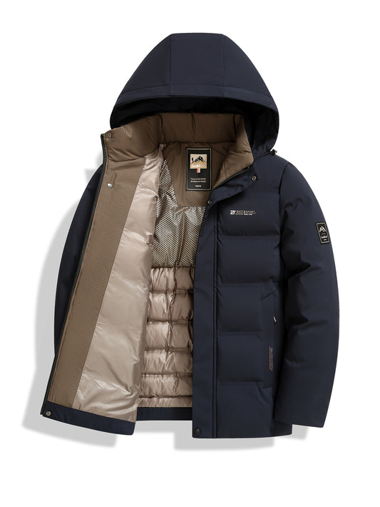Nuovo cappotto imbottito da uomo, cappotto invernale imbottito spesso e caldo, giacca imbottita casual con cappuccio staccabile
