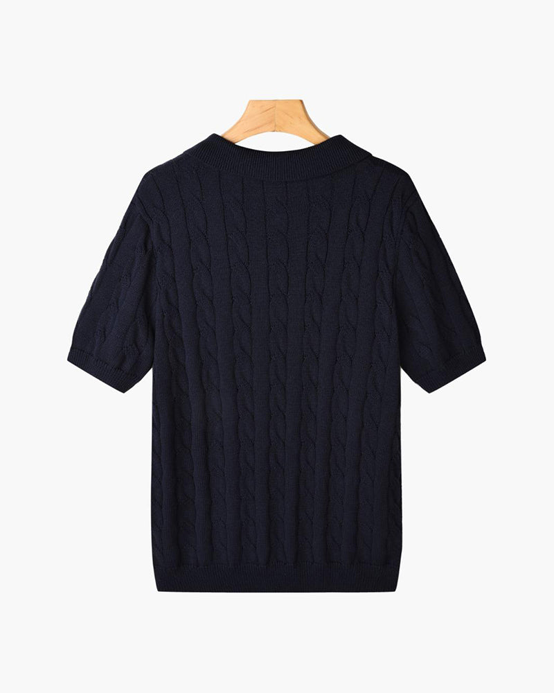 FLORENCE Cable Knit Polo