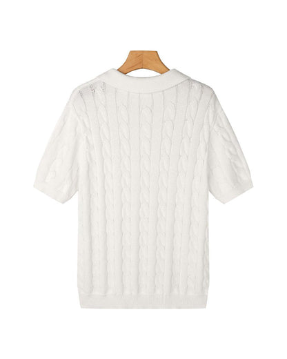 FLORENCE Cable Knit Polo